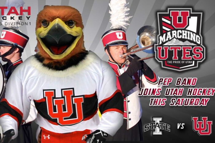 Marching Utes join Utah Hockey for Senior Night