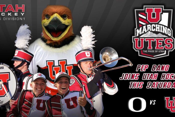 Marching Utes joins Utah Hockey for M1 Senior Night