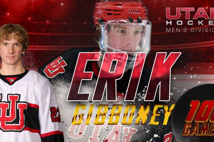 Utah Hockey congratulates Erik Gibboney on his 100th game